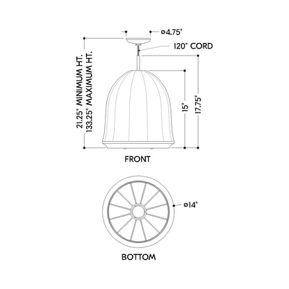 Risa Pendant Light - line drawing.