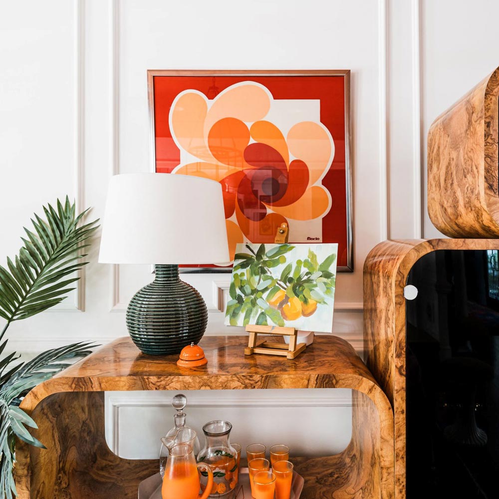 Sara Table Lamp in living room.