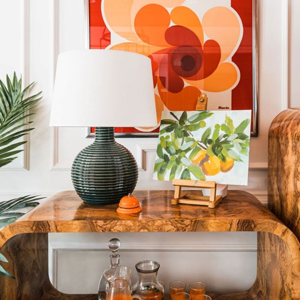 Sara Table Lamp in living room.