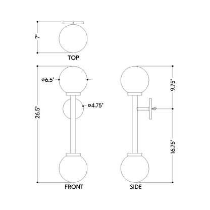 Sia Wall Light - line drawing.