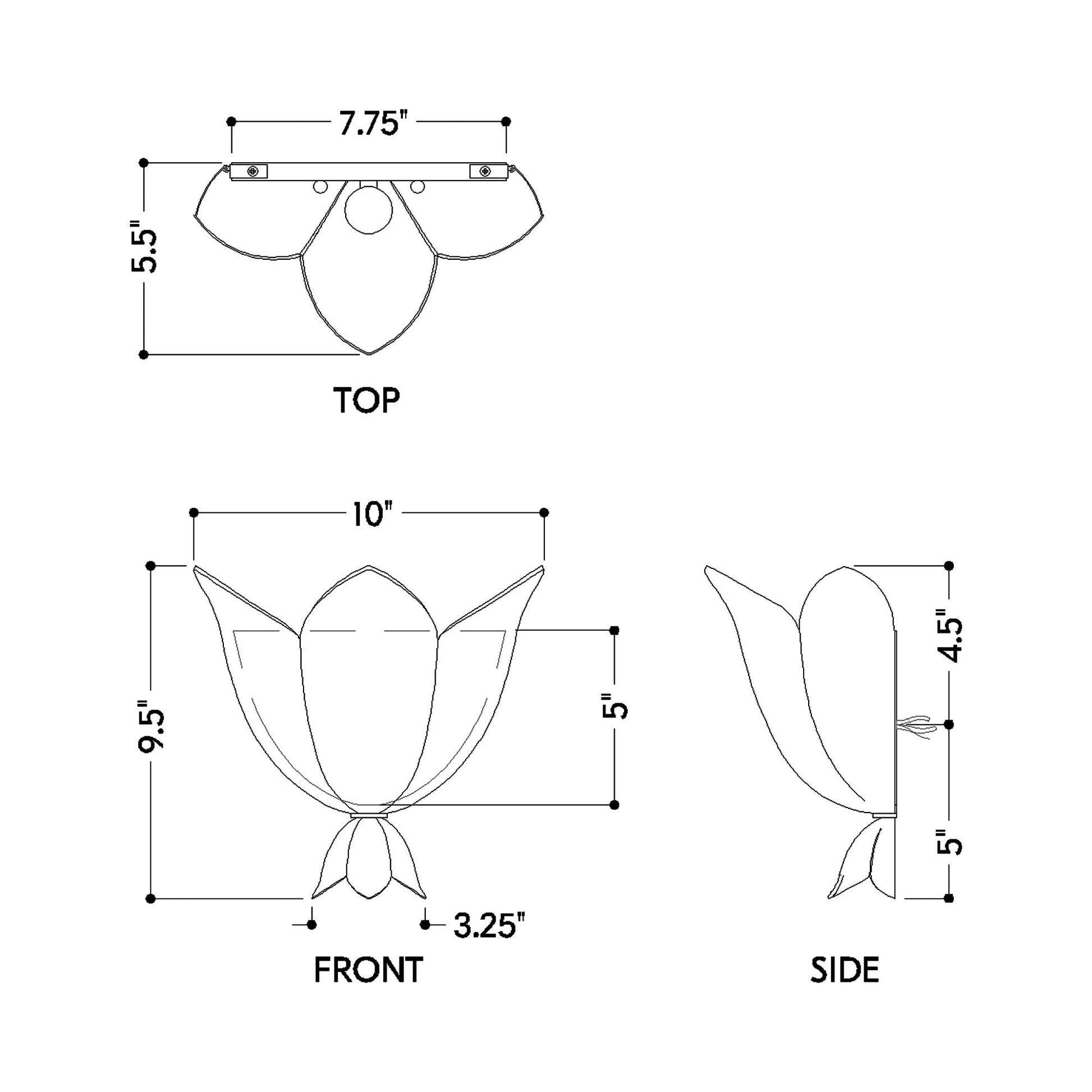 Solie Wall Light - line drawing.