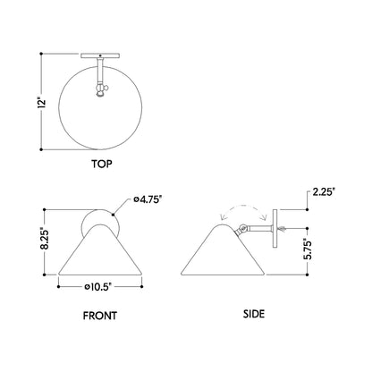 Sonja Wall Light - line drawing.