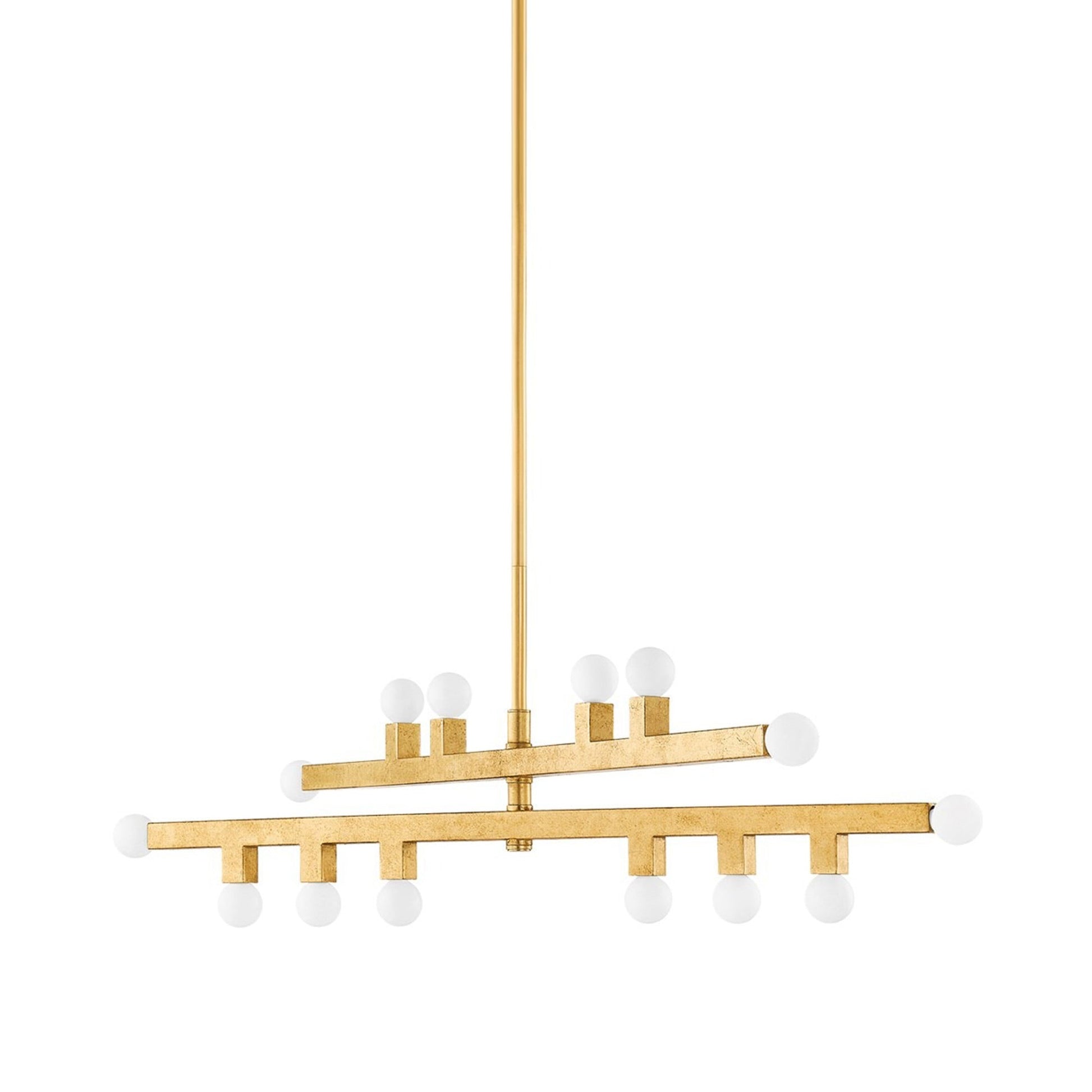 Sutter Chandelier in Vintage Gold Leaf.