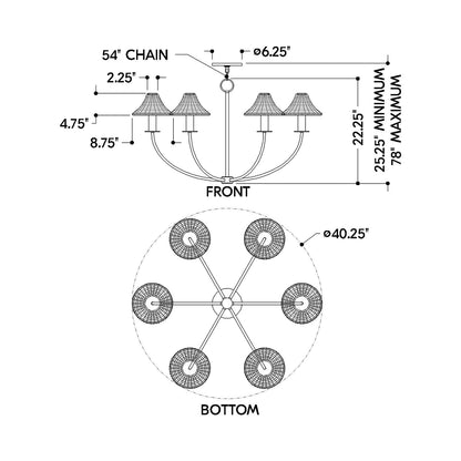 Twila Chandelier - line drawing.
