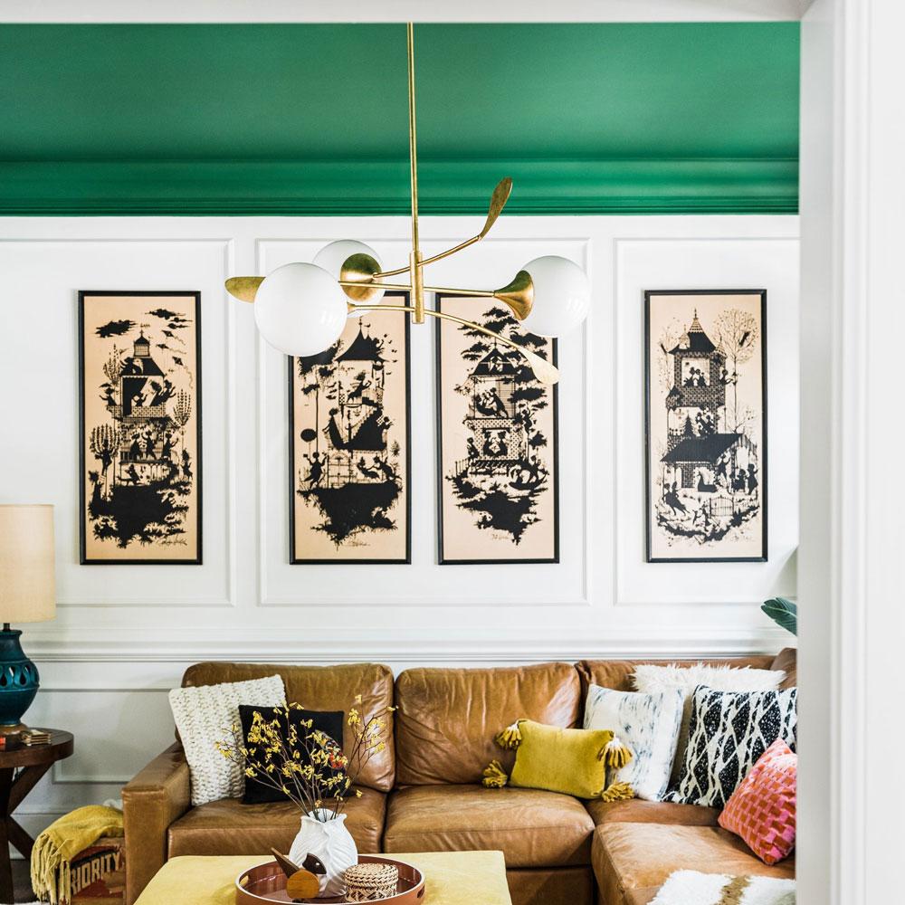 Victoria Chandelier in living room.