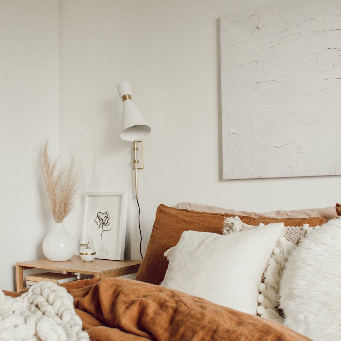 Willa Wall Light in bedroom.