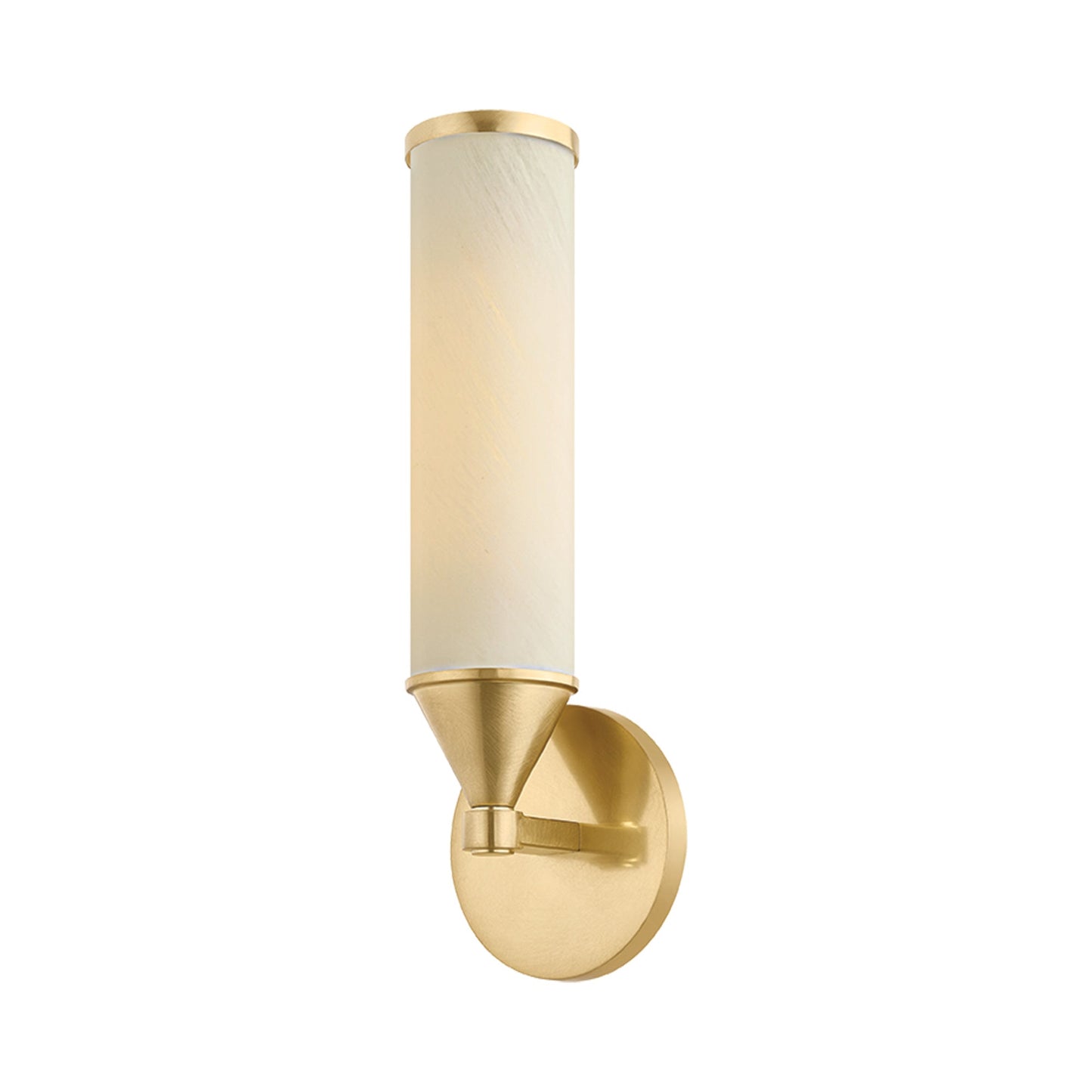 Zinnia Single Wall Light in Aged Brass.