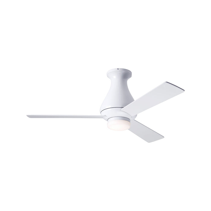 Altus LED Flush Mount Ceiling Fan in Gloss White/White (42-Inch).