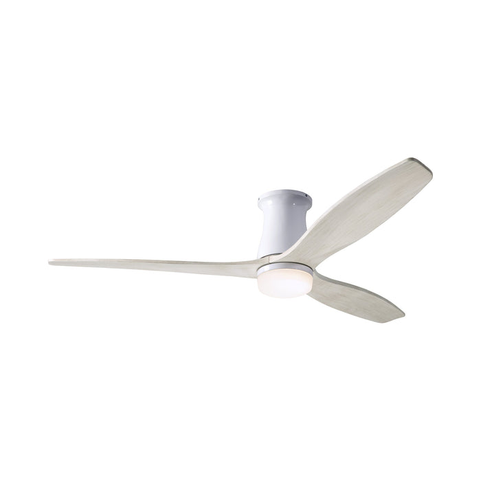 Arbor DC LED Flush Mount Ceiling Fan in Gloss White (Whitewash Blade).