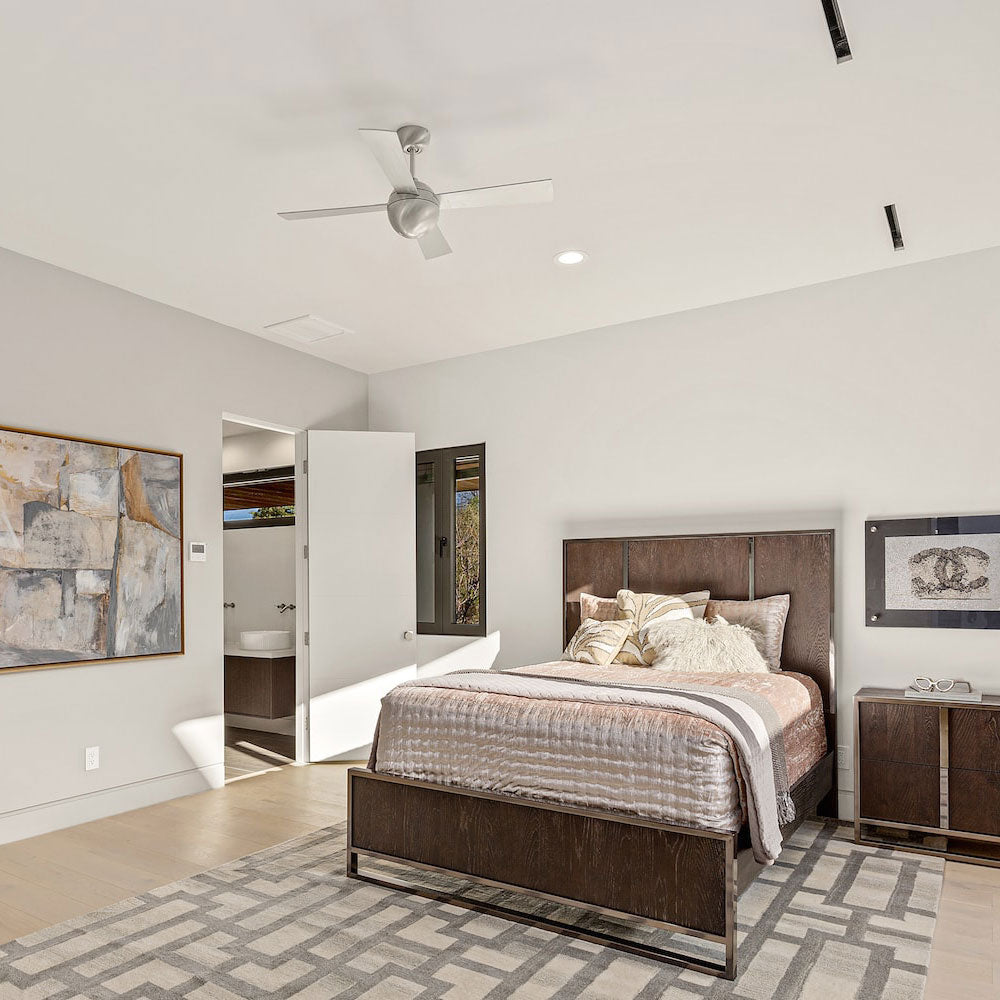 Ball 42-Inch Ceiling Fan in bedroom.