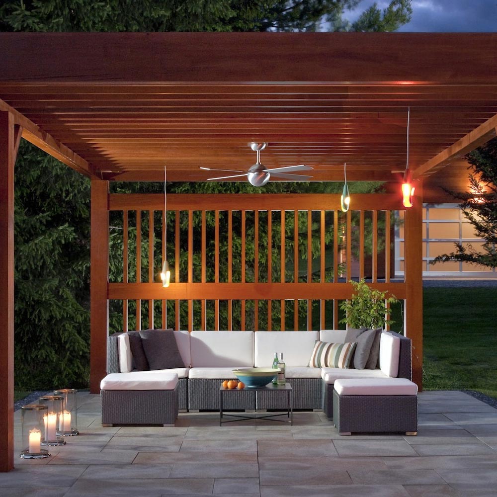 Ball 42-Inch Ceiling Fan in Outside Area.