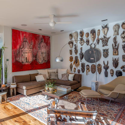 Ball 42-Inch Ceiling Fan in living room.