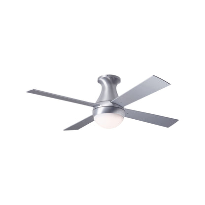 Ball 42-Inch Flush Mount Ceiling Fan in Brushed Aluminum/Aluminum (LED).