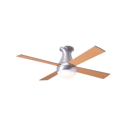 Ball 42-Inch Flush Mount Ceiling Fan in Brushed Aluminum/Maple (LED).