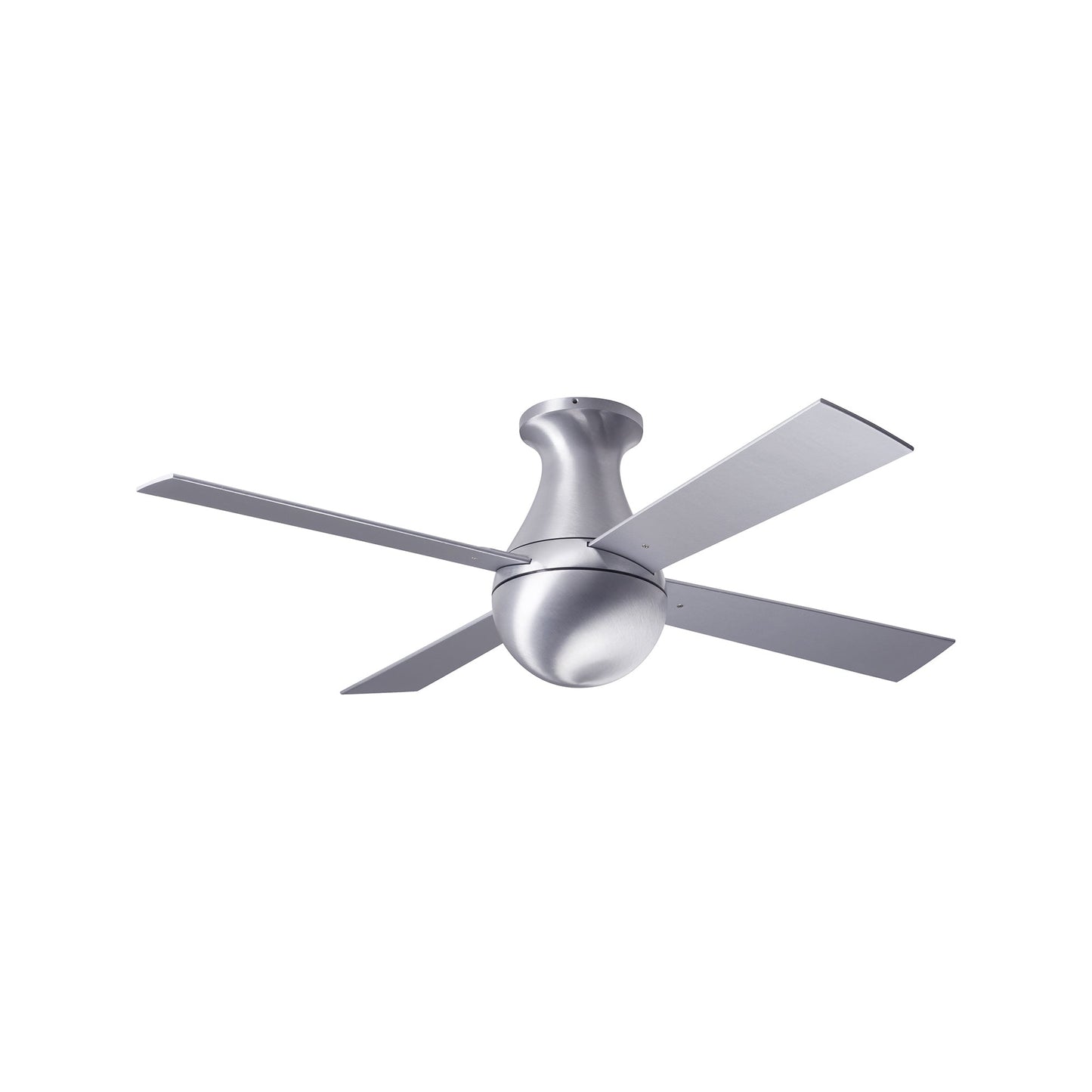 Ball 42-Inch Flush Mount Ceiling Fan in Brushed Aluminum/Aluminum (Non-LED).