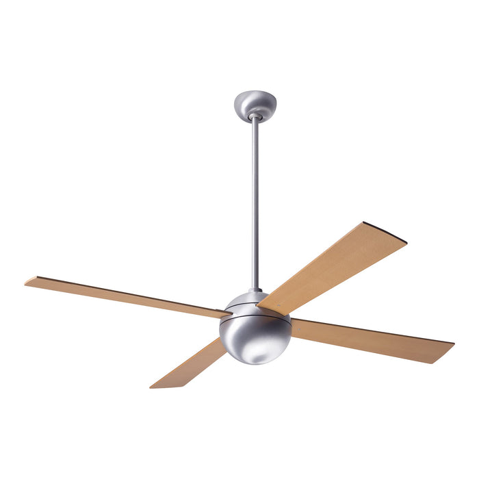 Ball Ceiling Fan in Brushed Aluminum/Maple (52-Inch).