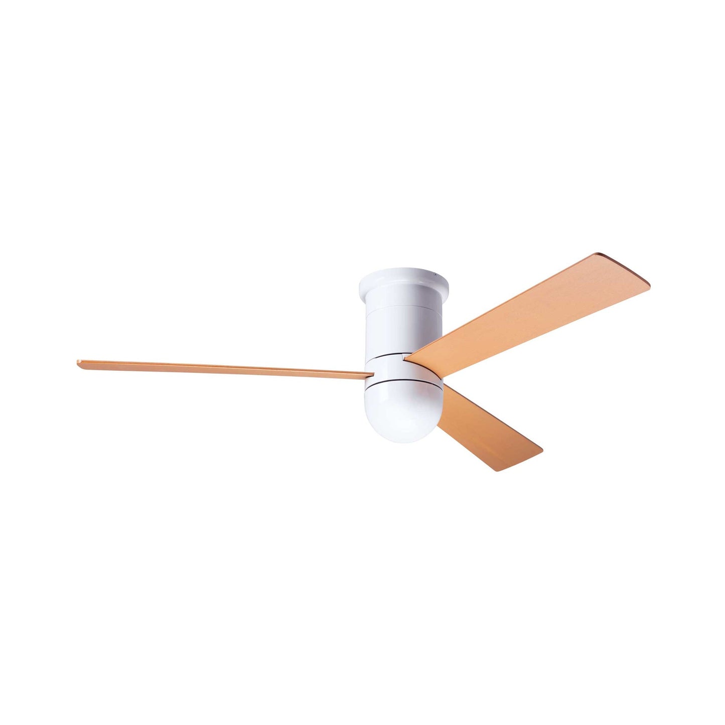 Cirrus DC Flush Mount Ceiling Fan in Gloss White (Maple).