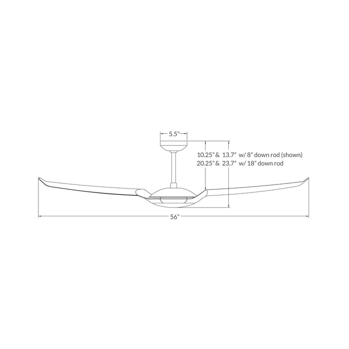 IC/Air 2 Ceiling Fan - line drawing.