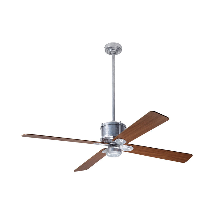 Industry DC Ceiling Fan in Galvanized/Mahogany.