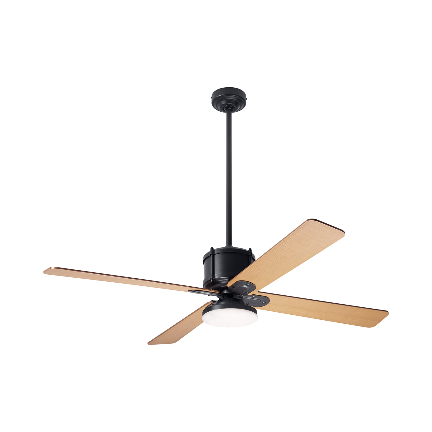 Industry DC LED Ceiling Fan in Dark Bronze/Maple.