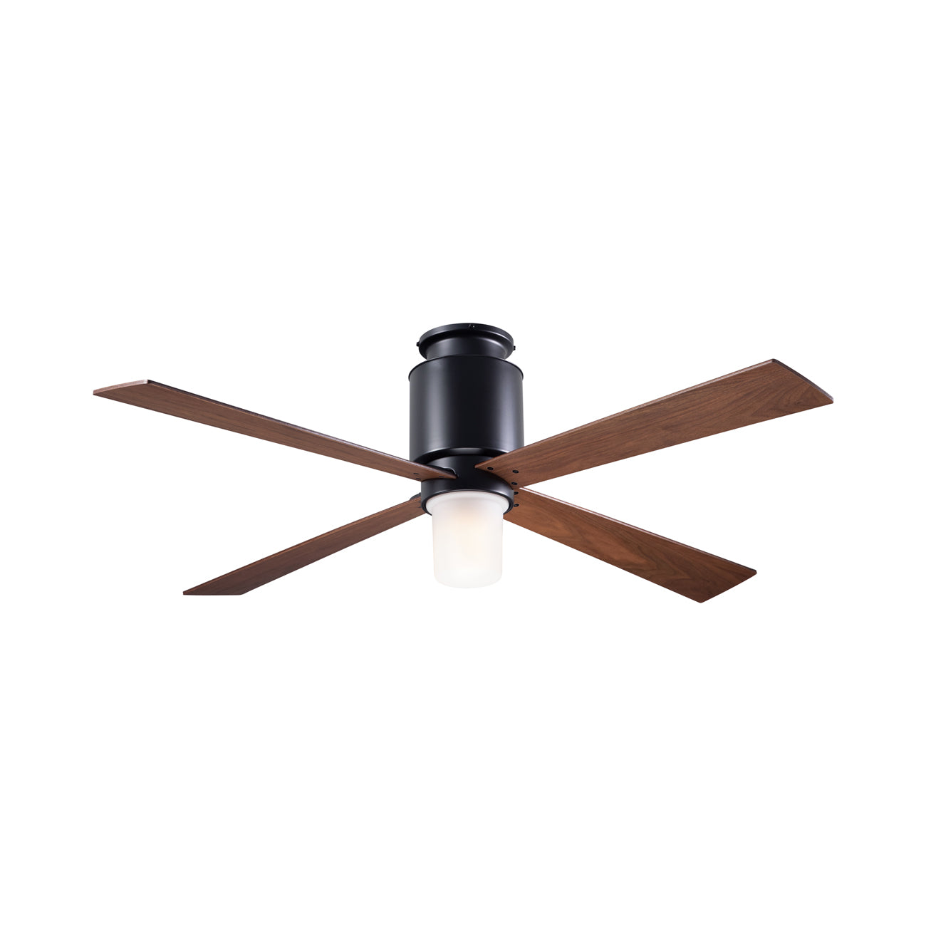 Lapa LED Flush Mount Ceiling Fan in Dark Bronze/Mahogany.