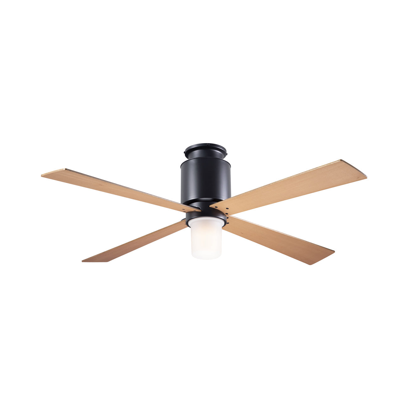 Lapa LED Flush Mount Ceiling Fan in Dark Bronze/Maple.