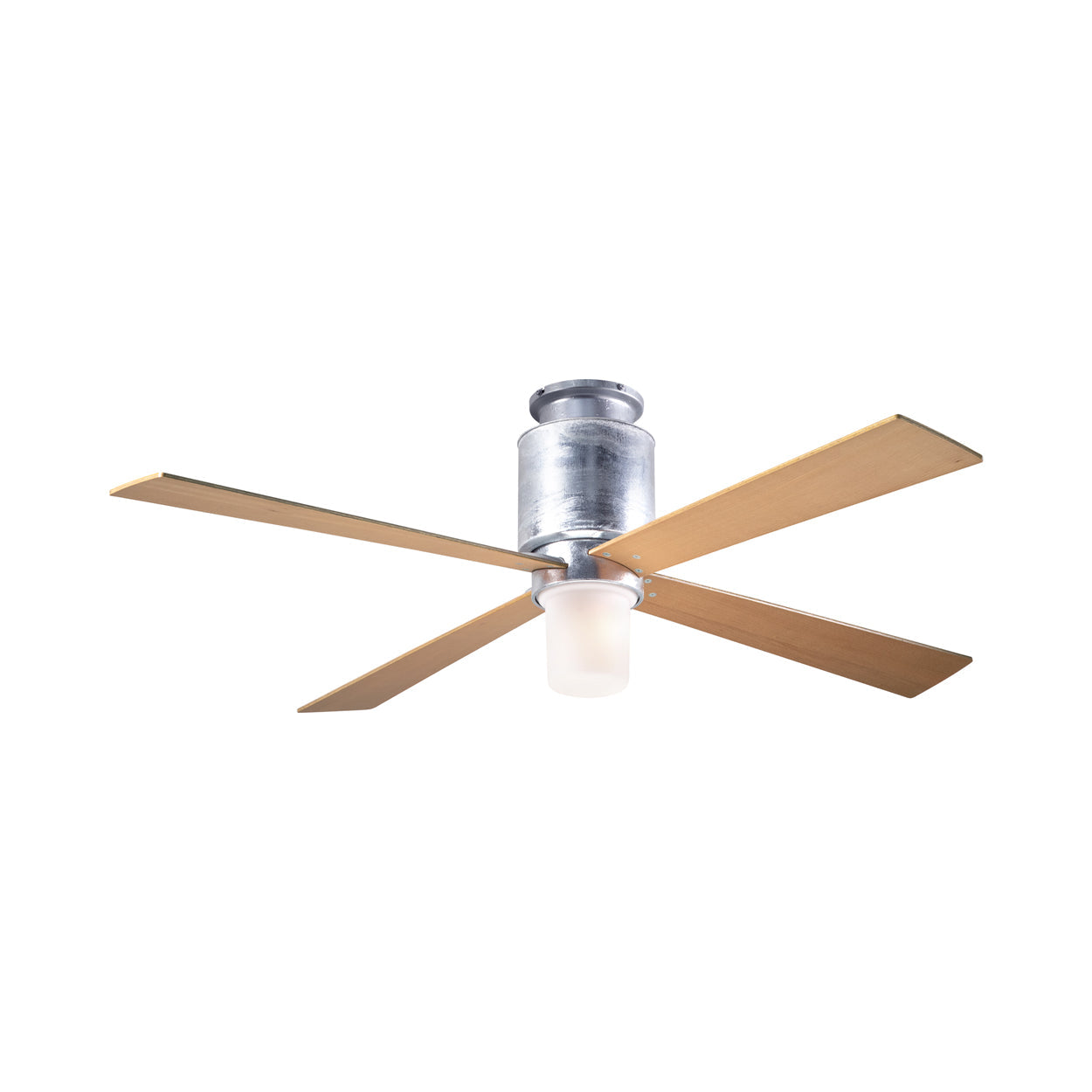 Lapa LED Flush Mount Ceiling Fan in Galvanized/Maple.