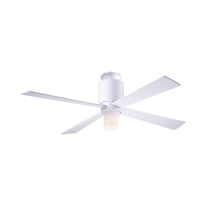 Lapa LED Flush Mount Ceiling Fan in Gloss White/White.