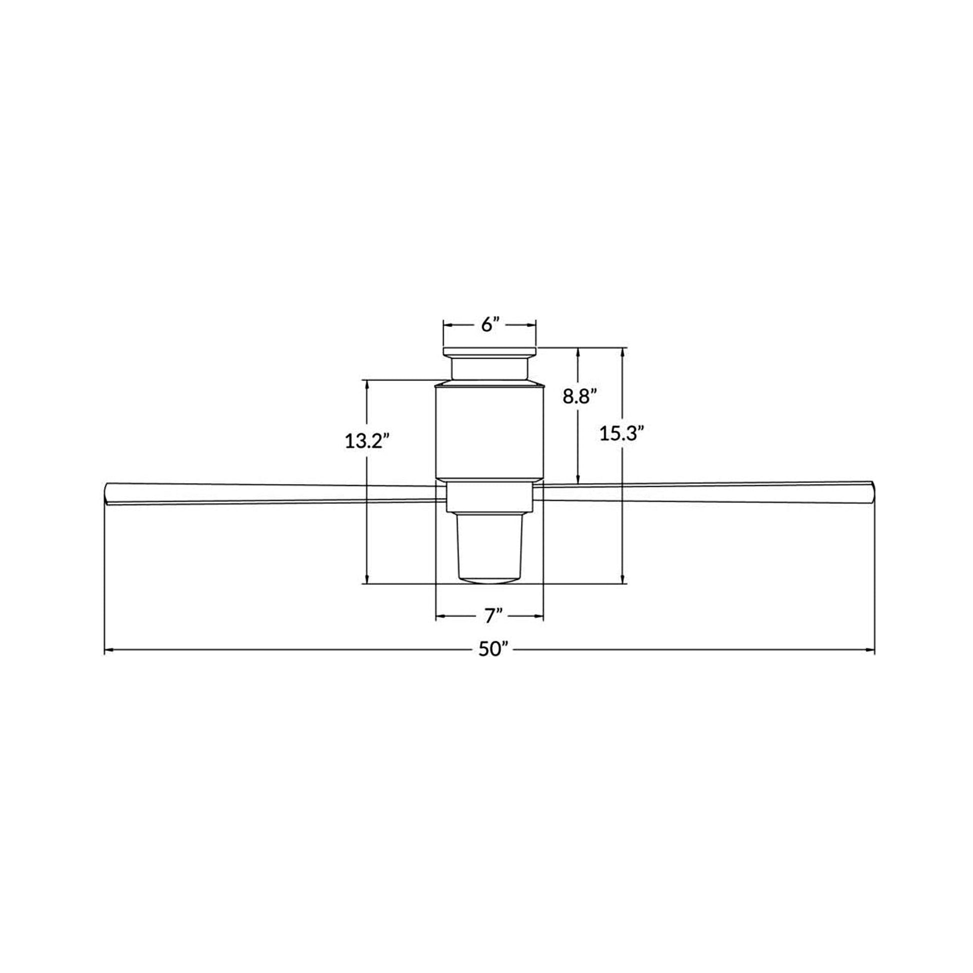 Lapa LED Flush Mount Ceiling Fan - line drawing.