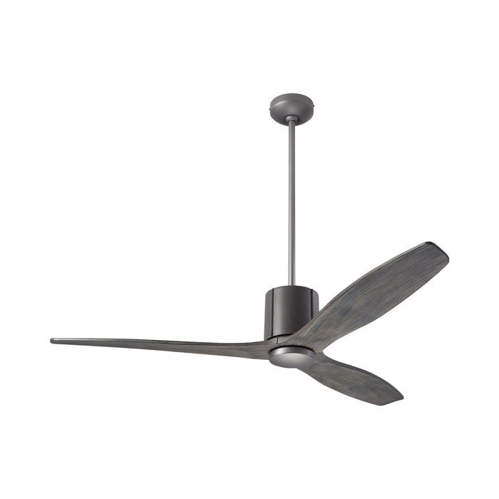 LeatherLuxe DC Ceiling Fan in Graphite/Gray Leather/Graywash.