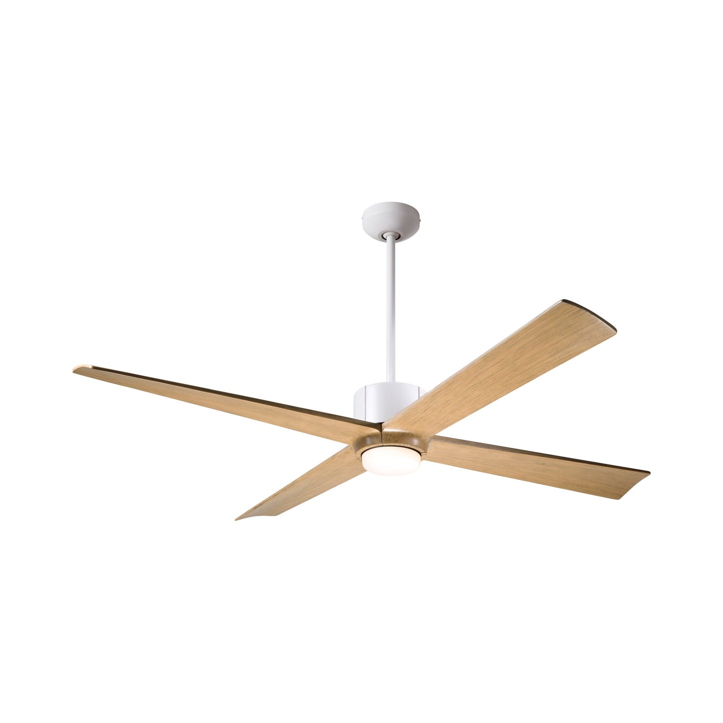 Nouveau DC LED Ceiling Fan in Matte White/Graphite/Maple.