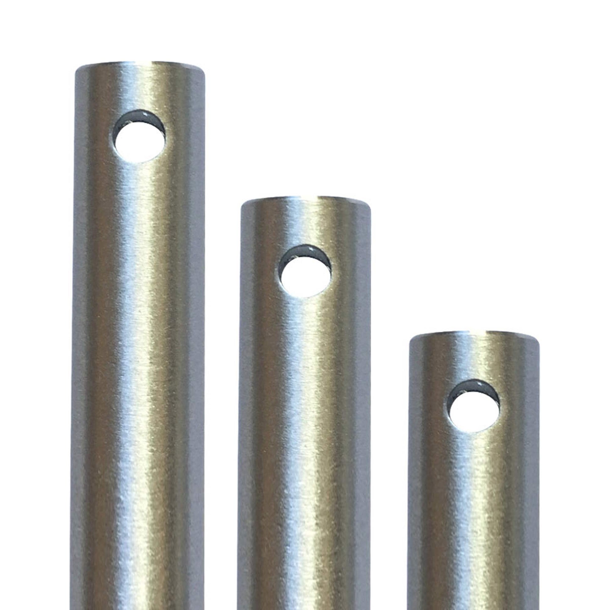 Standard Down Rod in Brushed Aluminum.