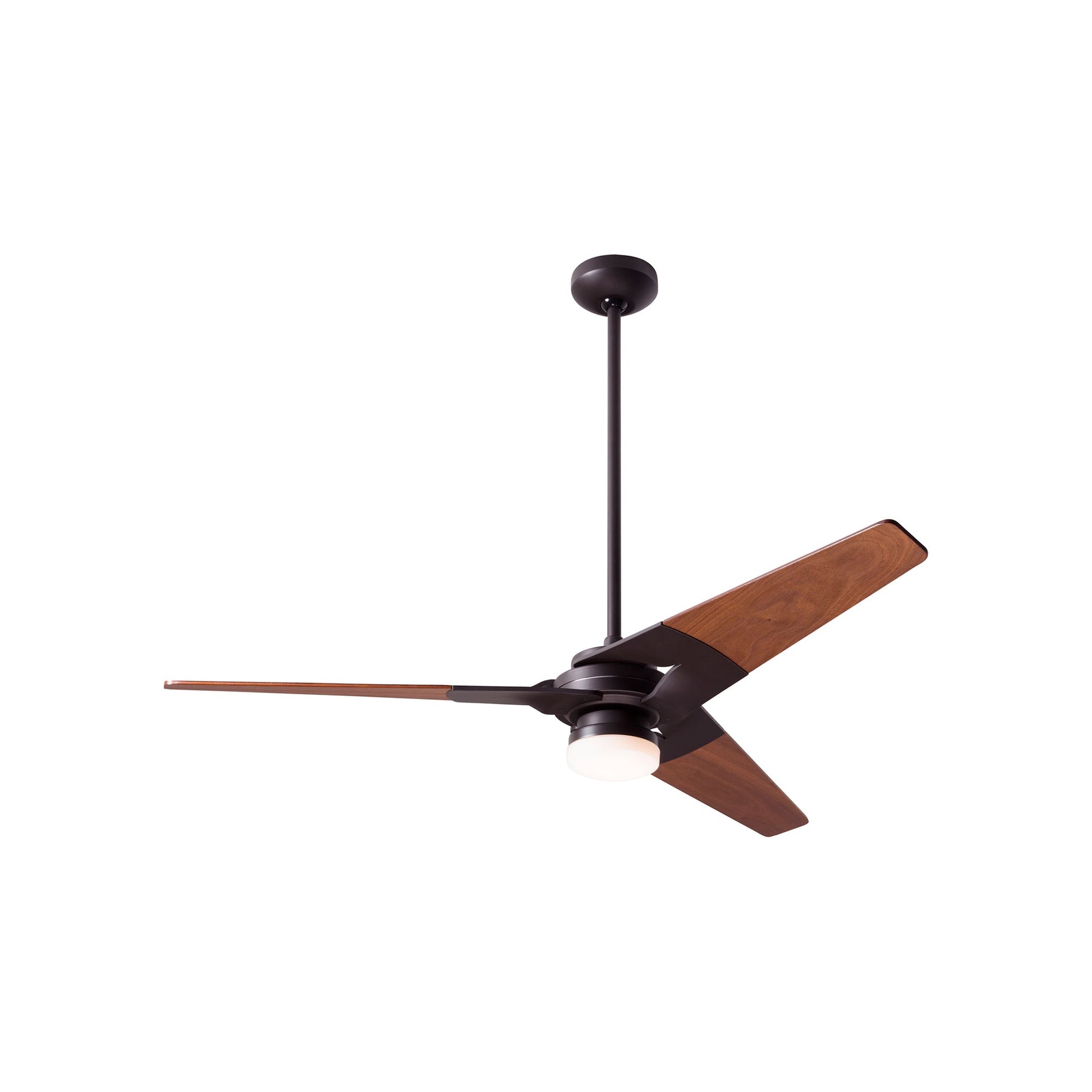 Torsion 52-Inch 17W LED Ceiling Fan in Dark Bronze/Mahogany.