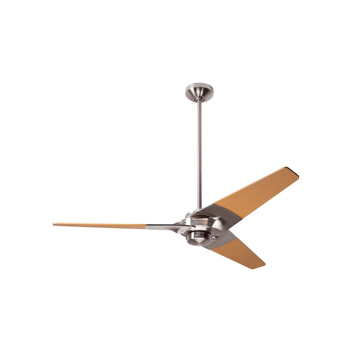 Torsion 52-Inch Ceiling Fan in Bright Nickel/Maple (52-Inch).