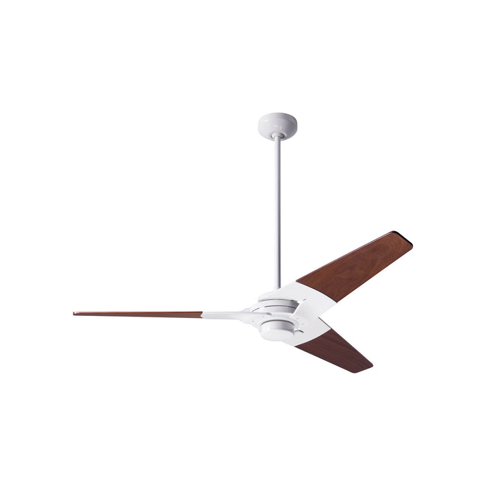 Torsion 52-Inch Ceiling Fan in Gloss White/Mahogany (52-Inch).