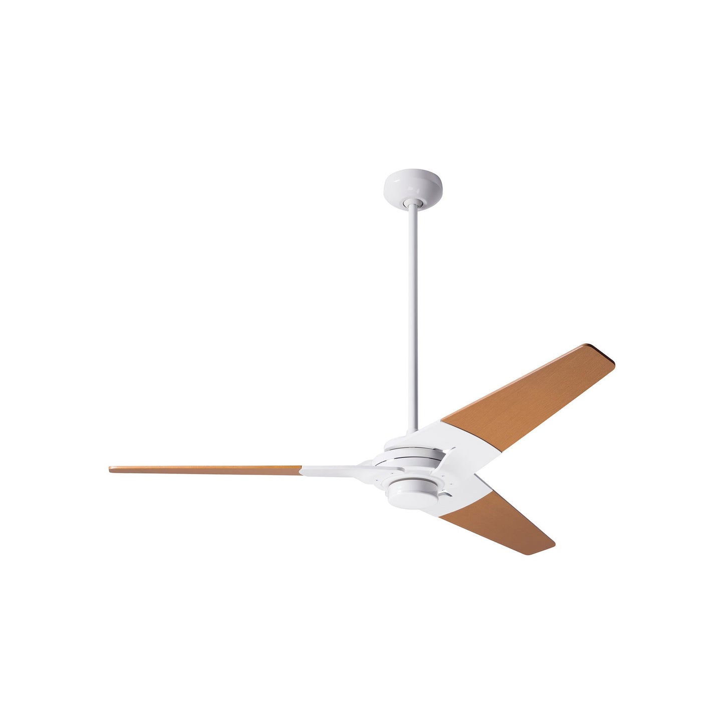 Torsion 52-Inch Ceiling Fan in Gloss White/Maple (52-Inch).