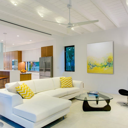 Torsion 52-Inch Ceiling Fan in living room.