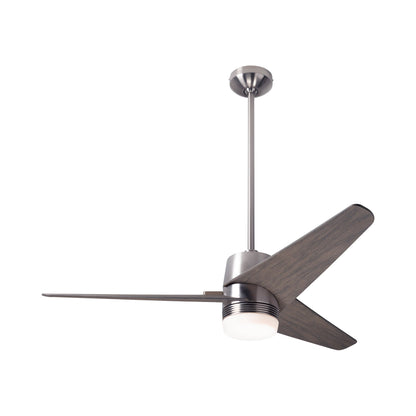 Velo DC LED Ceiling Fan in Bright Nickel/Graywash.