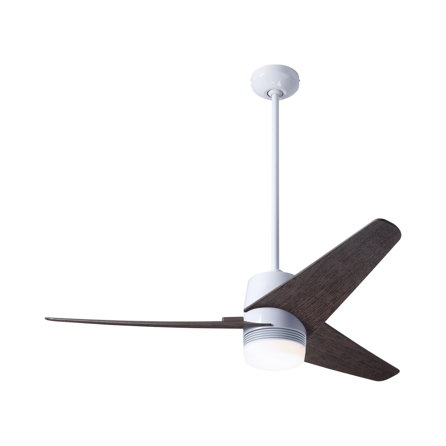 Velo DC LED Ceiling Fan in Gloss White/Ebony.