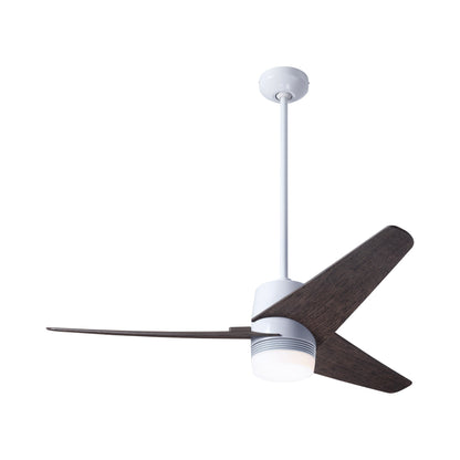 Velo DC LED Ceiling Fan in Gloss White/Ebony.