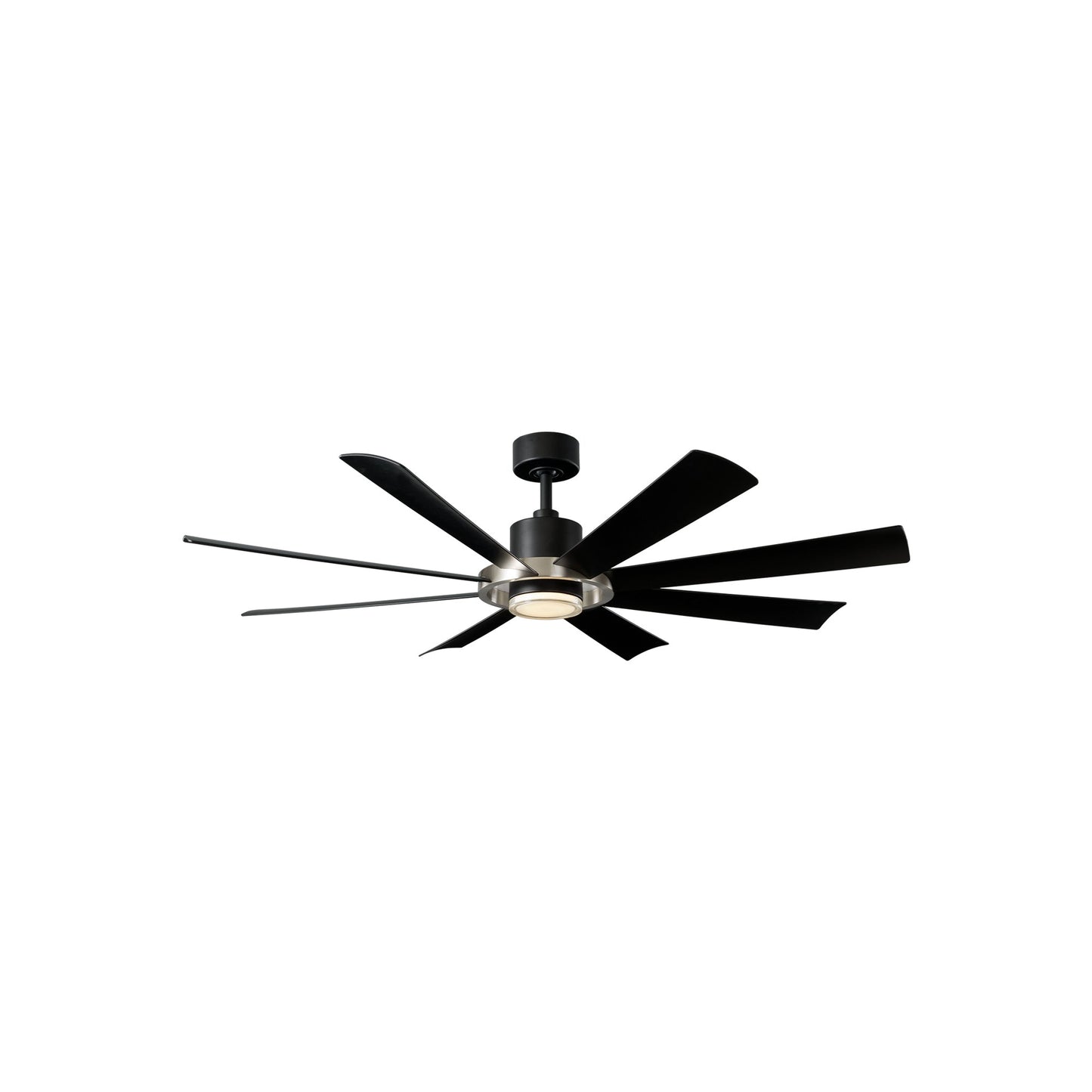 Aura 60-Inch Ceiling Fan in Brushed Nickel/Matte Black.