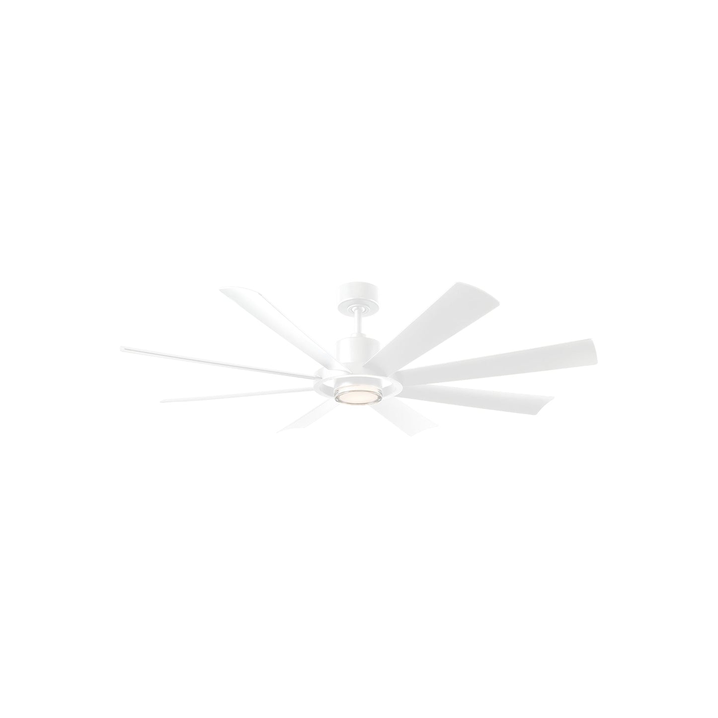 Aura 60-Inch Ceiling Fan in Matte White.