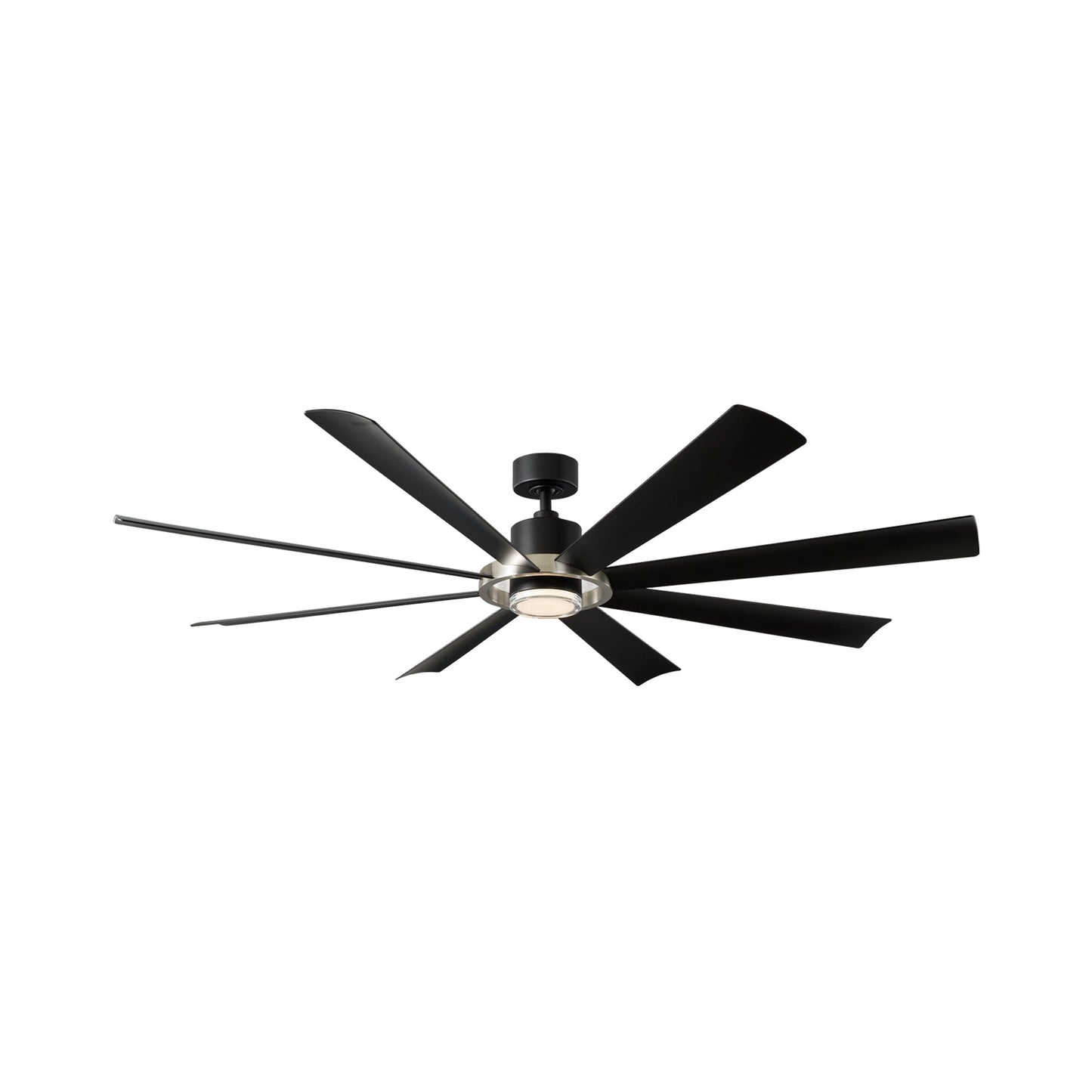 Aura 72-Inch Ceiling Fan in Brushed Nickel/Matte Black.