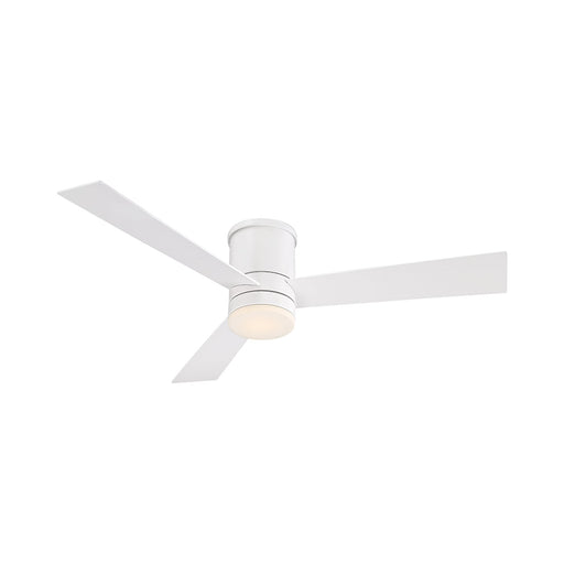 Axis LED Flush Mount Ceiling Fan in 52-Inch/Matte White.