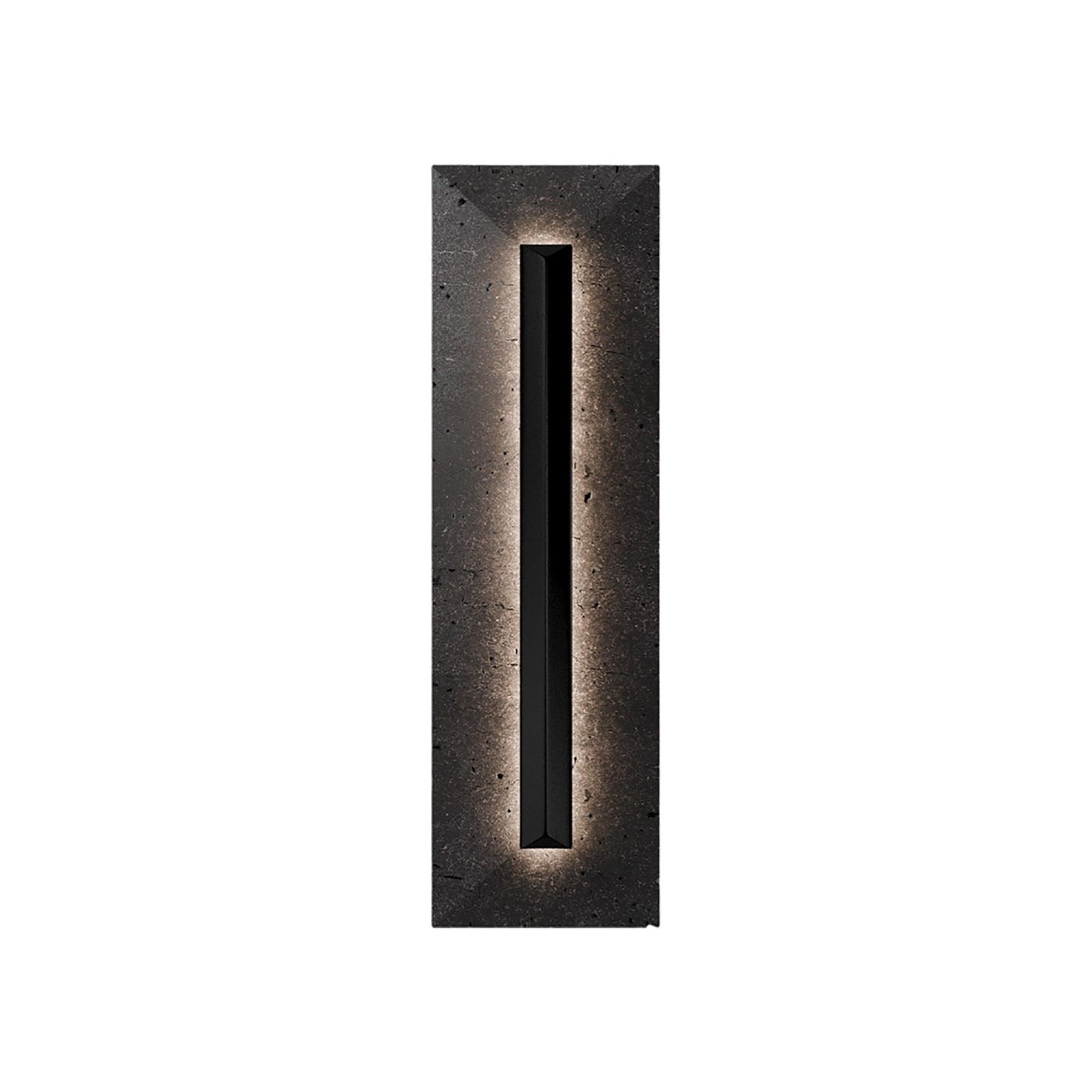 Bell Tower Outdoor LED Wall Light in Basalt Stone/Black (20-Inch).