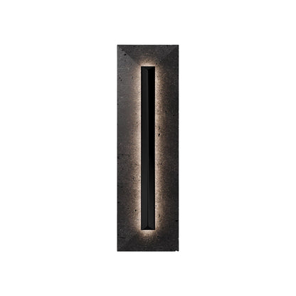 Bell Tower Outdoor LED Wall Light in Basalt Stone/Black (20-Inch).