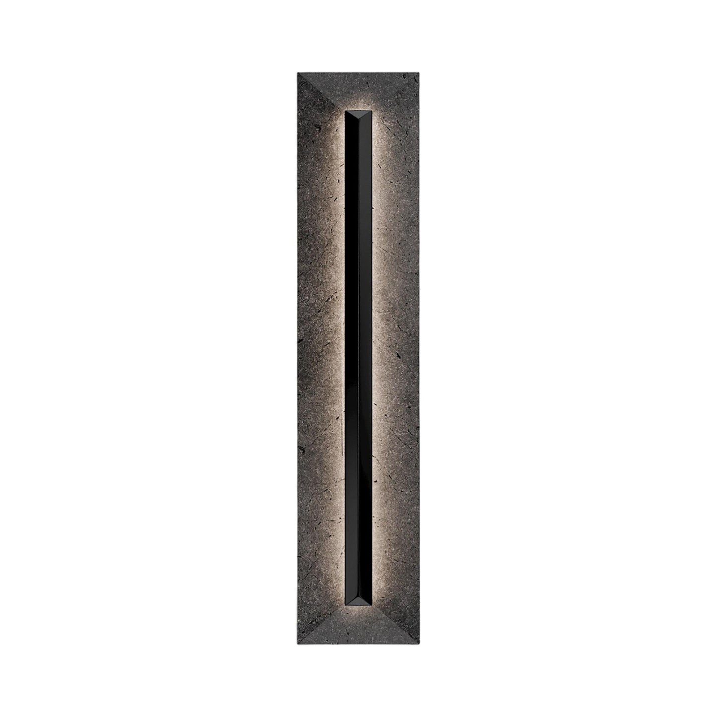 Bell Tower Outdoor LED Wall Light in Basalt Stone/Black (28-Inch).