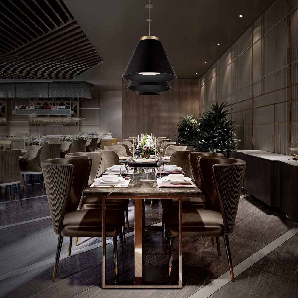 Bentley LED Pendant Light in Restaurant.