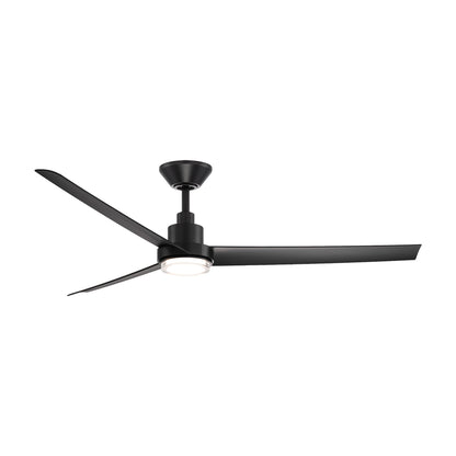 Bolo LED Ceiling Fan in Matte Black (62-Inch).