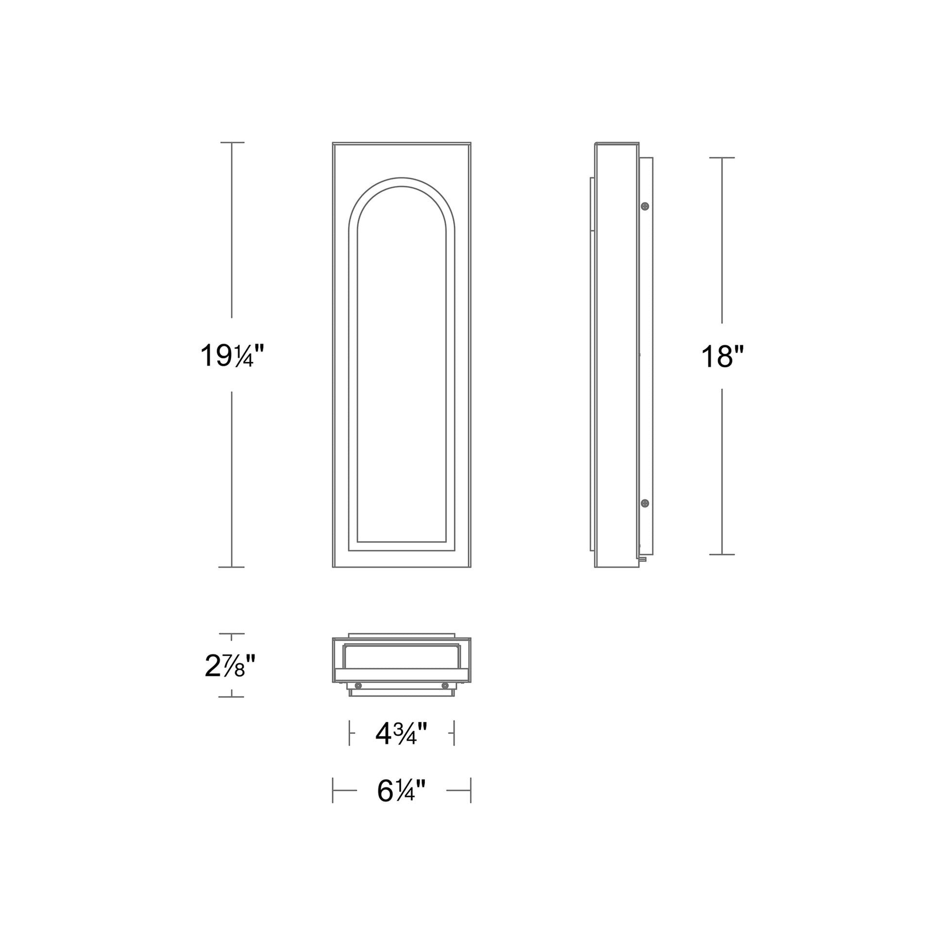 Cadey Outdoor LED Wall Light - line drawing.